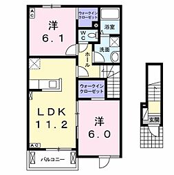 ピースマインド 2LDKの間取図画像