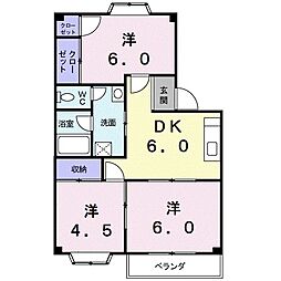 プラドール横川 3DKの間取図画像