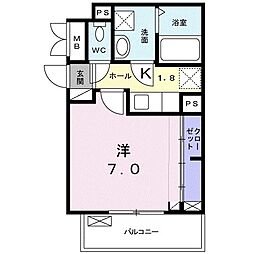 デザイアHR 1Kの間取図画像