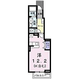 アドックヒルズ・モエB ワンルームの間取図画像