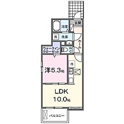 半田市宮本町3丁目アパート 1LDKの間取図画像