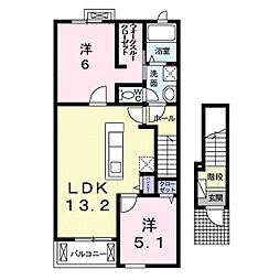 プティ・フィオーレ 2LDKの間取図画像