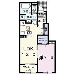 メゾン・エイトピークスB 1LDKの間取図画像