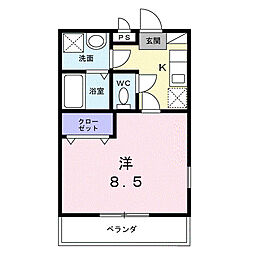 マレッサ 1階1Kの間取り