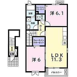 ヴィーナスホープ 2LDKの間取図画像