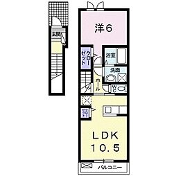 アン・ソレアードD 1LDKの間取図画像