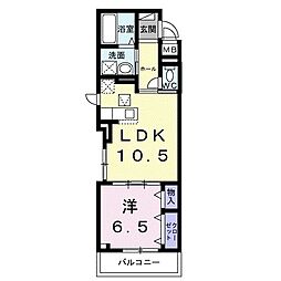 パレスアルカディア 1LDKの間取図画像