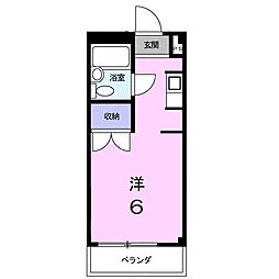 コーポスバル ワンルームの間取図画像