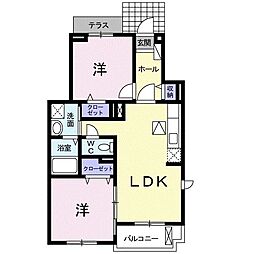 ラ・シルフィード 2LDKの間取図画像