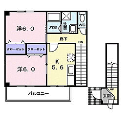 リアルドリーム2 2Kの間取図画像