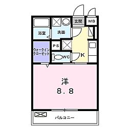 宇治市小倉町西山アパート 1Kの間取図画像