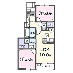 メゾン3．3 1階2LDKの間取り