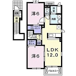 ウェルフェアＡ 2階2LDKの間取り