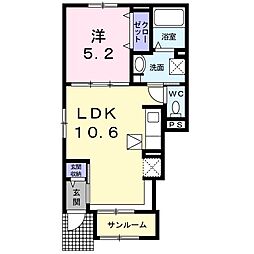 サン・エテルノ3 1LDKの間取図画像