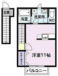 モンターニャパセオ ワンルームの間取図画像
