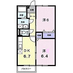 メゾン・ルークフル 2DKの間取図画像