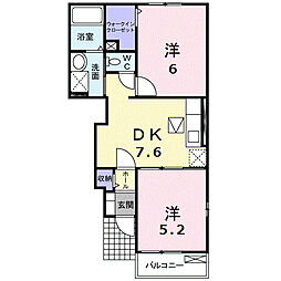 インターフロラ 2DKの間取図画像
