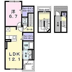 ジュネス笹原 1LDKの間取図画像