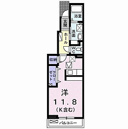 ボヌールＦ 1階ワンルームの間取り