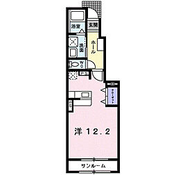 ホ−プ　プレイス 1階ワンルームの間取り