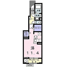 メゾンドYK1 ワンルームの間取図画像
