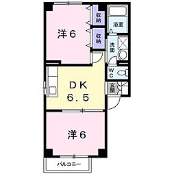 メゾン若葉台 2DKの間取図画像