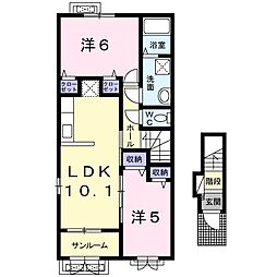 グレース2 2LDKの間取図画像