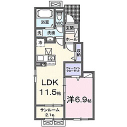 サニー　ピアッツア　I 1階1LDKの間取り