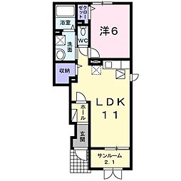 ラミューフジ 1LDKの間取図画像
