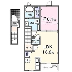 マニフィーク 1LDKの間取図画像