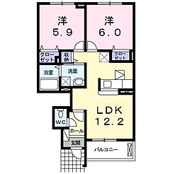 春風2 2LDKの間取図画像