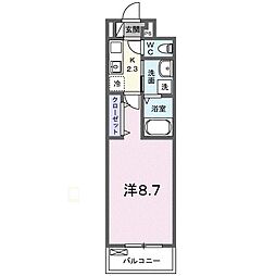 周南市大字徳山アパート 1Kの間取図画像