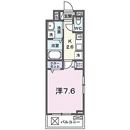 Ｂｏｓｃａｔｏ　Ｔ． 3階1Kの間取り