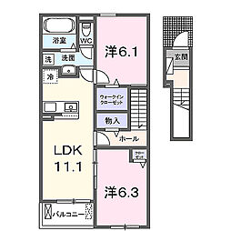 Belle Tortue 2LDKの間取図画像