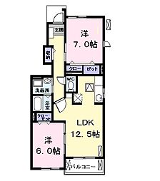 Ｓ・Ｋ・Ｇ　22 1階2LDKの間取り