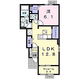 プルミエール手屋 1階1LDKの間取り
