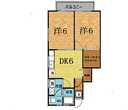 Mコーポ弐番館 2DKの間取図画像