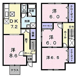 シャルマン　メゾン 1階4DKの間取り