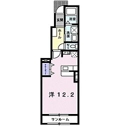 アルバーダ ワンルームの間取図画像