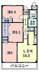 ベイシェント大和町 3LDKの間取図画像
