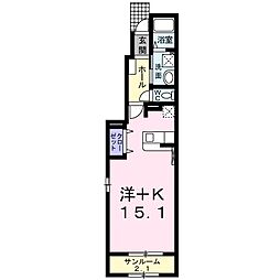 セレノ3 ワンルームの間取図画像