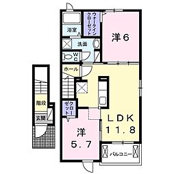 ベルローズ 2LDKの間取図画像