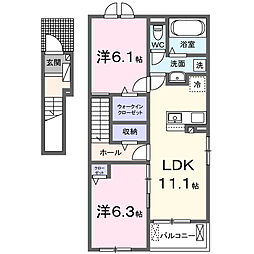 フォレスト 2LDKの間取図画像