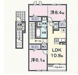 コンフィーエIII 2階2LDKの間取り