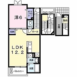 フィデール　庚午 3階1LDKの間取り