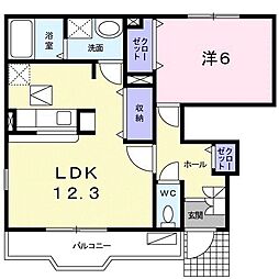 パークヒルズ1番館 1LDKの間取図画像