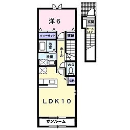 トレフル　Ｉ 2階1LDKの間取り