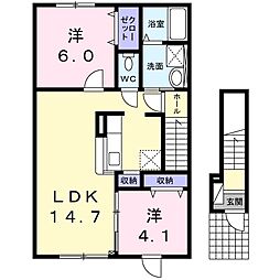 ヴィオーラ 2LDKの間取図画像