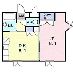 ツインパレスさくら台Ｎｏｒｔｈ 1階1DKの間取り