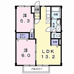 パークシルク 2LDKの間取図画像
